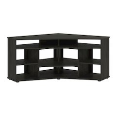 Brown corner TV stand, up to 55 inches, solid wood, walnut veneer finish