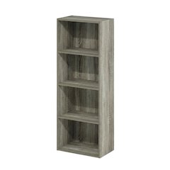 4-Tier Open Shelf Bookcase with Rustic French Oak Finish