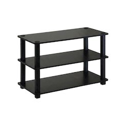 Brown 3-Tier Shoe Rack, Composite Wood, PVC Tubes, Tool-Free Assembly