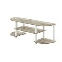 Wood TV Stand with Sonoma Oak/White Finish for Entertainment Center