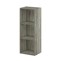 French Oak 3-Tier Open Shelf Bookcase with No Tool Assembly