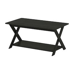 Espresso Coffee Table with Criss-Cross Design and Modern Minimalist Style