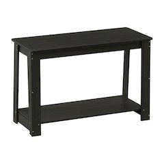 Wooden espresso TV stand with modern design for living room storage