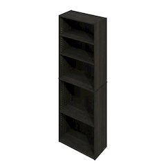 Wooden bookcase in natural finish with sturdy design for living room or office