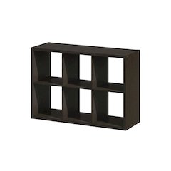 Black Wood Open Back Closet Storage Organizer Shelf Unit