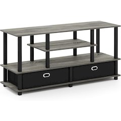 Grey 50 Inch TV Stand with Storage Bins and Shelves for Living Room