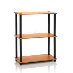 Turn-N-Tube 3-Tier Compact Multipurpose Shelf Display Rack, Light Cherry