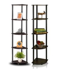 Furinno 2-99811EX/BK Turn-N-Tube 5-Tier Corner Multipurpose Display Shelves, Set of 2