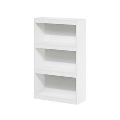 White 3-Tier Adjustable Shelf Bookcase with Modern Storage Design