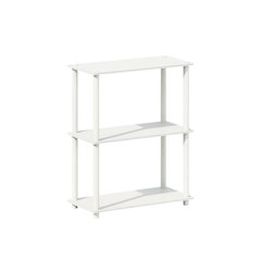 Wooden 3-Tier Display Rack with Shelving Unit and Bookcase for Home and Office