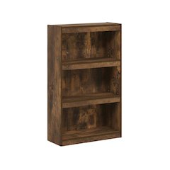 Amber Pine 3-Tier Adjustable Shelf Bookcase with Space-Saving Design