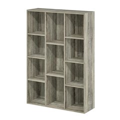 Reversible 11-Cube Open Shelf Bookcase with French Oak Finish