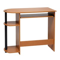 Light Cherry Computer Desk with Easy Assembly and Compact Design