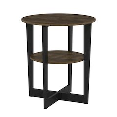 Walnut and Black Oval End Table with Modern Style and Sturdy Frame