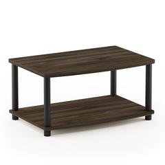 Furinno Turn-N-Tube No Tools 2-Tier Elevated TV Stand, Columbier Walnut/Black