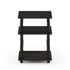 TURN-N-TUBE Night Stand, 3-Tier Square, Espresso Classic Tube