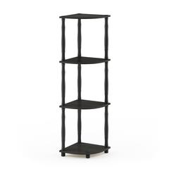 Furinno Turn-N-Tube 4-Tier Corner Display Rack Multipurpose Shelving Unit with Classic Tubes, Espresso/Black