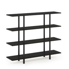 Furinno Turn-N-Tube 4-Tier Wide Display Shelf, Espresso/Black
