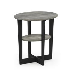 Furinno JAYA Oval End Table, French Oak Grey/Black