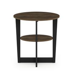 Furinno JAYA Oval End Table, Columbia Walnut/Black