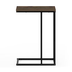 CAMNUS Night Stand, C-shape Nightstand, Metal Frame Side Table, Columbia Walnut