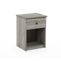 Furinno Lucca Nightstand with One Drawer, French Oak Grey