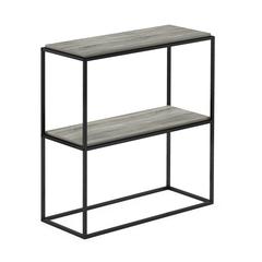 Furinno Moretti Modern Lifestyle Wide Stackable Shelf, 2-Tier, French Oak Grey