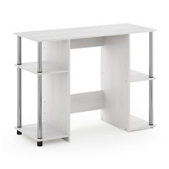 Furinno 15112 JAYA Compact Computer Study Desk, White Oak, Stainless Steel Tubes