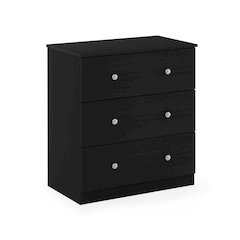 Simple Design 3-Drawer Chest Drawer, Dresser with Knob, Americano