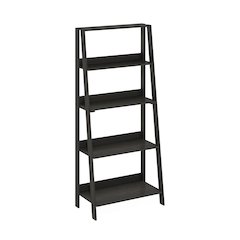 5-Tier Ladder Shelf, Bookshelf, Display Storage Shelves, Black Espresso