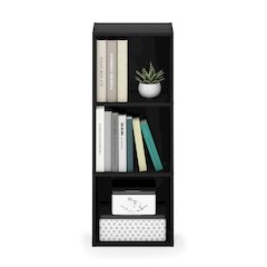3-Tier Open Shelves Bookshelf, Bookcase, Darkwood