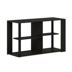 Romain Narrow Coffee Table with Shelves, Espresso/Black