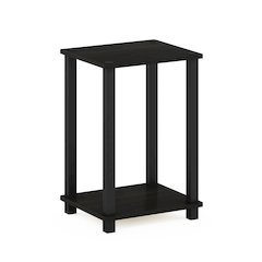 Furinno Simplistic End Table, Small, Espresso/Black