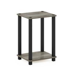Furinno Simplistic End Table, Small, French Oak/Black