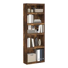 Furinno JAYA Enhanced Home 5-Tier Shelf Bookcase, Amber Pine