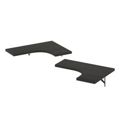 Furinno Rossi Wall Mounted Corner L-Shape Floating Display Shelves, Espresso, Set of 2