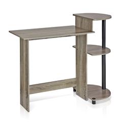 Compact Computer Desk, French Oak Grey/Black