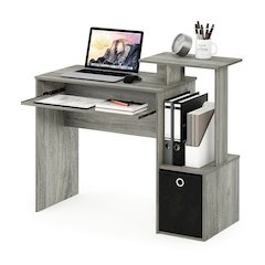Furinno Econ Multipurpose Home Office Computer Writing Desk w/Bin, French Oak