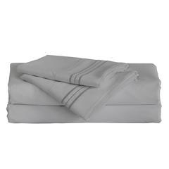 Furinno Angeland Vienne 4-Piece Microfiber Bed Sheet Set, King, Grey
