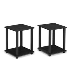 Simplistic End Table, Set of Two, Americano/Black