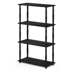 Furinno Turn-N-Tube 4-Tier Multipurpose Shelf Display Rack with Classic Tubes, Espresso/Black, 18034EX/BK