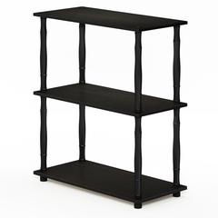 Furinno Turn-N-Tube 3-Tier Compact Multipurpose Shelf Display Rack with Classic Tube, Espresso/Black