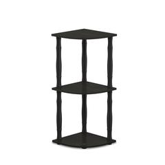 Furinno Turn-N-Tube 3-Tier Corner Display Rack Multipurpose Shelving Unit with Bamboo Tubes, Espresso/Black
