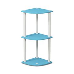 Furinno Turn-N-Tube 3-Tier Reversible Corner Display Rack Multipurpose Shelving Unit, Light Blue/White, 12077LBL/WH