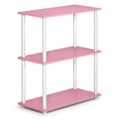 Furinno Turn-N-Tube 3-Tier Compact Multipurpose Shelf Display Rack, Pink/White, 10024PI/WH