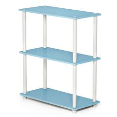 Furinno Turn-N-Tube 3-Tier Compact Multipurpose Shelf Display Rack, Light Blue/White, 10024LBL/WH