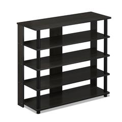 Turn-N-Tube 5 Tier Wide Shoe Rack, Espresso/Black