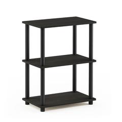Furinno Turn-N-Tube No Tool 3-Tier Storage Shelf, Espresso/Black