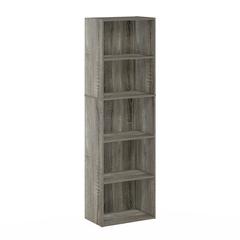 Furinno Luder 5-Tier Reversible Color Open Shelf Bookcase, French Oak