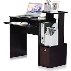Brown Wooden Office Desk with Storage, Writing Desk and Study Desk Design